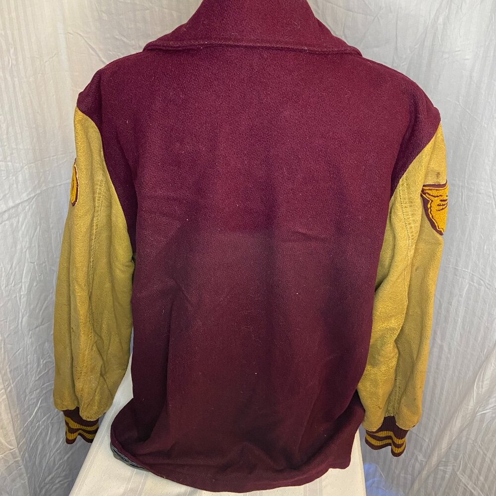 Letterman Jacket Burgundy and Gold - Picture 3 of 10